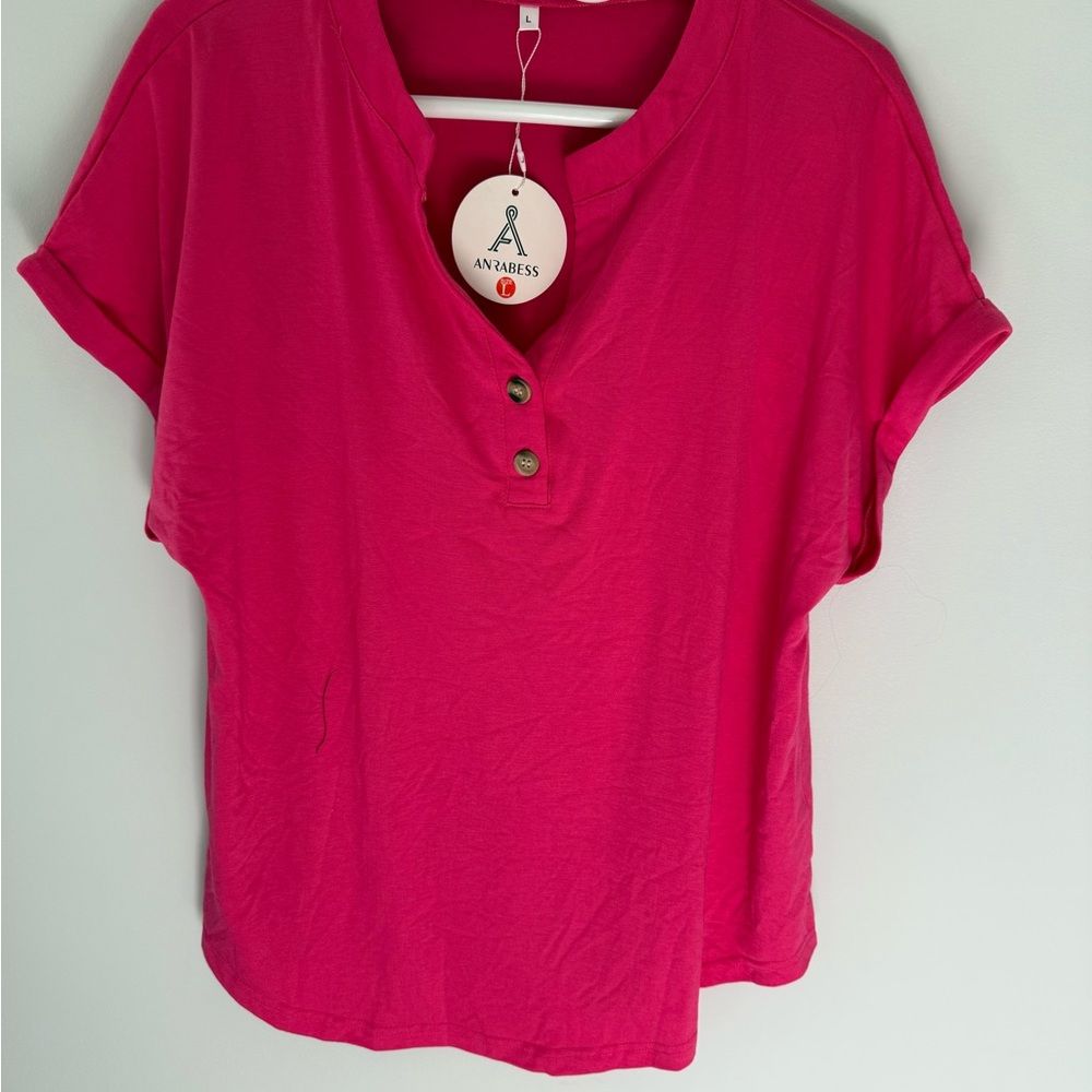 Anarres Fuchsia Short Sleeve Women's Top